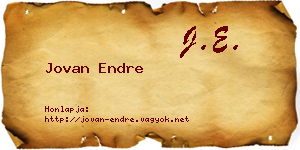 Jovan Endre névjegykártya